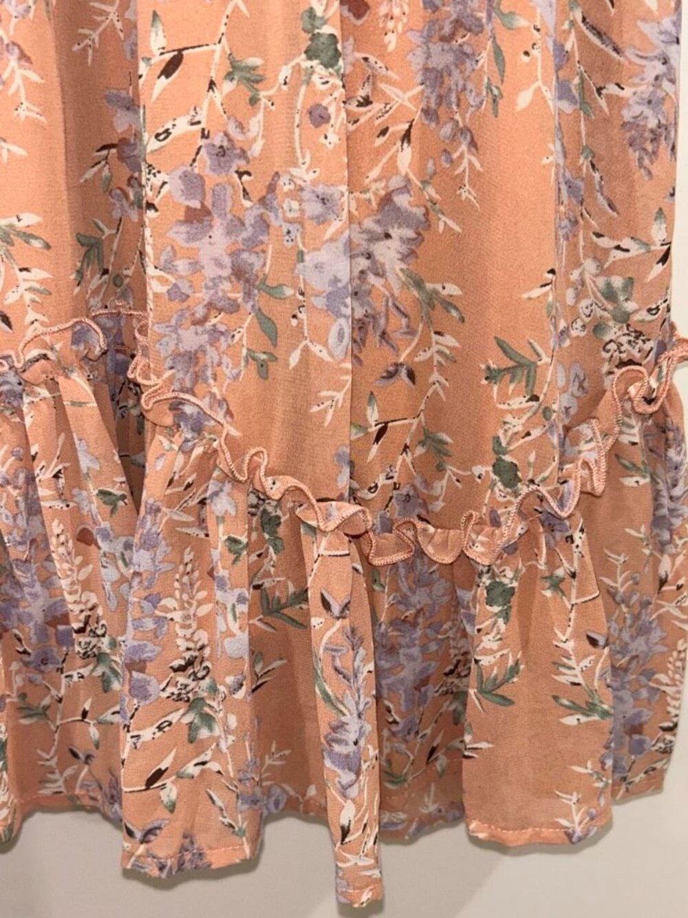 GiGiO Peach/Floral Print Dress Women's Small - Picture 4 of 6
